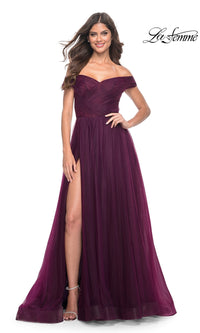 La Femme Off-Shoulder Long Prom Ball Gown 30498