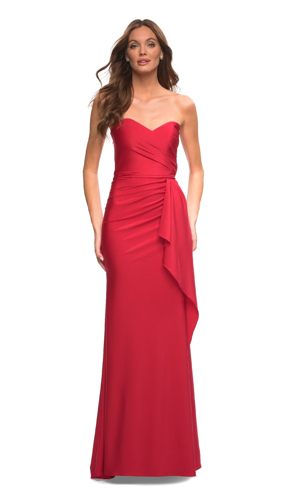 Ruched Strapless Long Prom Dress by La Femme