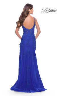 La Femme Sheer-Corset-Bodice Long Prom Dress 30767