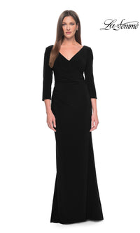 La Femme Long-Sleeve Fitted Formal Dress 31020