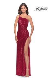 La Femme One-Shoulder Long Sequin Prom Dress 31089