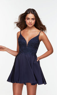 Alyce Lace-Up Short Homecoming Dress 3113