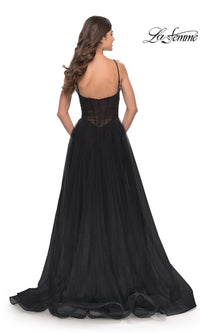 Sheer-Waist La Femme Long Prom Ball Gown 31147