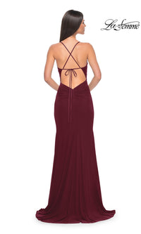 La Femme Sheer-Waist Long Prom Dress 31151