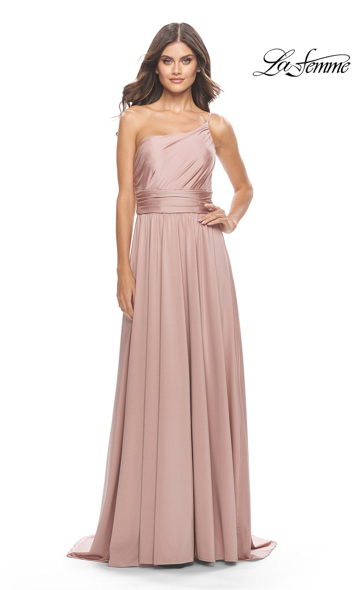 One-Shoulder Long La Femme Formal Dress 31170