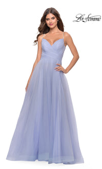 La Femme A-Line Long Tulle Prom Dress 31204