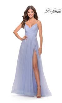 La Femme A-Line Long Tulle Prom Dress 31204