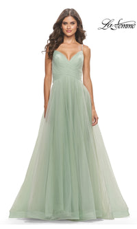 La Femme A-Line Long Tulle Prom Dress 31204