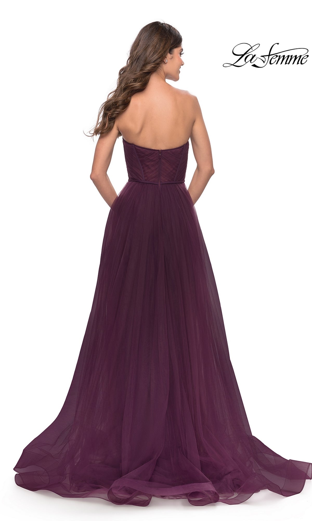 La Femme Strapless Tulle Ball Gown 31205