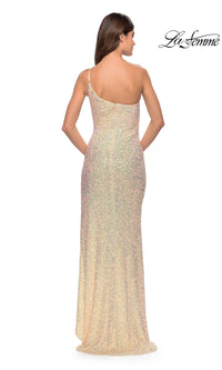 One-Shoulder La Femme Sequin Prom Dress 31212