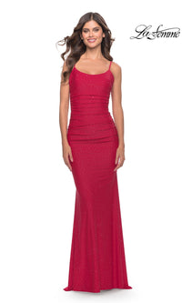 La Femme Backless Shimmer Designer Prom Dress 31218