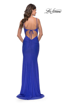 La Femme Backless Shimmer Designer Prom Dress 31218