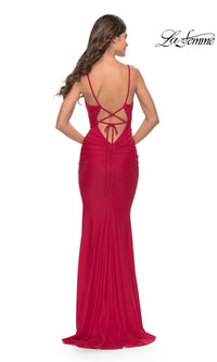 Simple V-Neck La Femme Designer Prom Dress 31227