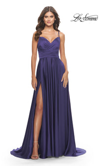 La Femme Open-Back A-Line Designer Prom Dress 31233