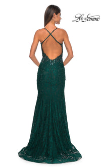 La Femme Beaded-Lace Long Prom Dress 31265