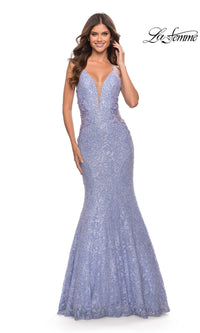 La Femme Long Lace Mermaid Prom Dress 31354