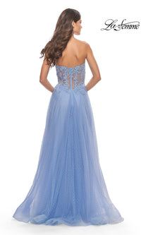 La Femme Strapless Sheer-Waist Prom Dress 31367