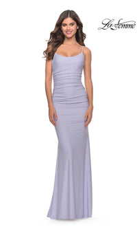 Lace-Up Long Beaded Prom Dress: La Femme 31414