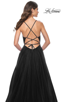 La Femme Sheer-Waist Long Prom Ball Gown 31457