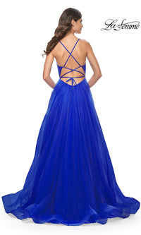 La Femme Sheer-Waist Long Prom Ball Gown 31457