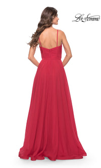 La Femme V-Neck Long A-Line Prom Dress 31500