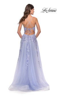 La Femme Strappy-Back Long A-Line Prom Dress 31503