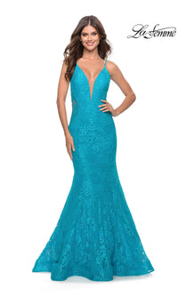 Long Lace Mermaid Prom Dress: La Femme 31512