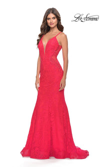 Long Lace Mermaid Prom Dress: La Femme 31512