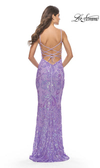 Open-Back Long Sequin Prom Dress: La Femme 31521