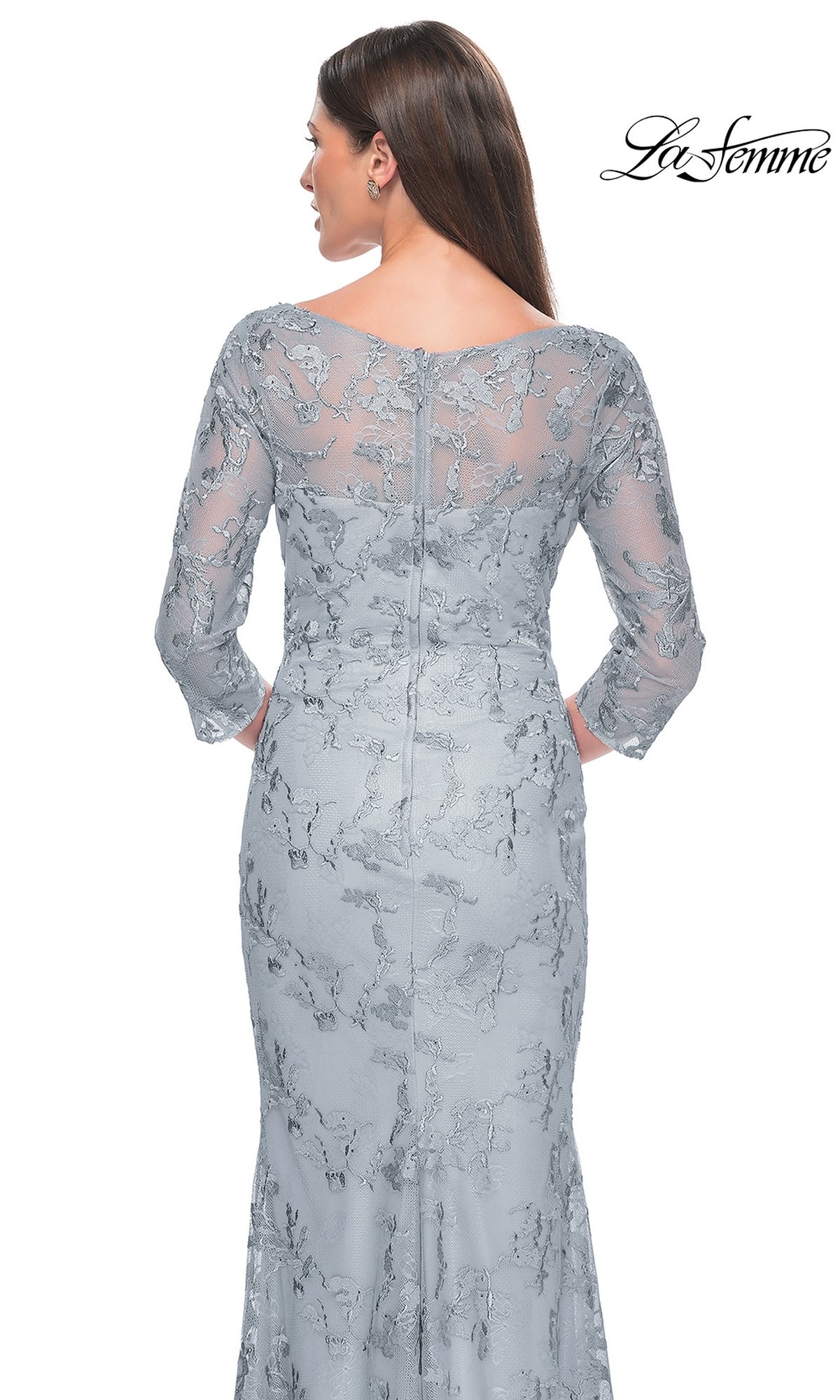 La Femme Embroidered Lace Pastel Formal Dress 31684