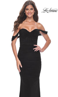 La Femme Off-the-Shoulder Long Prom Dress 31914