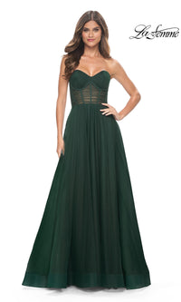 La Femme Strapless Long A-Line Prom Dress 31971