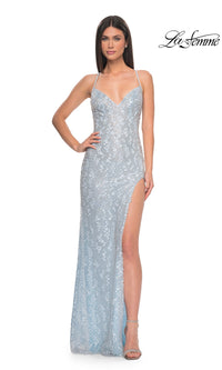 Strappy-Back Long La Femme Beaded Prom Dress 31993