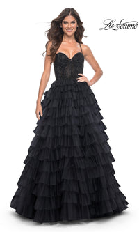 La Femme Long Ruffled Prom Ball Gown 32002