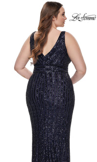 La Femme Plus-Size Long Sequin Prom Dress 32016