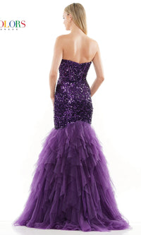 Strapless Long Sequin Mermaid Prom Dress 3202