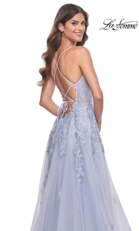 La Femme Embroidered-Lace Long Prom Dress 32062