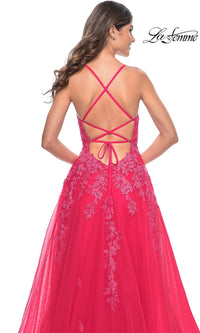 La Femme Embroidered-Lace Long Prom Dress 32062