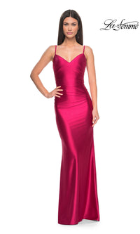 La Femme Liquid-Jersey Tight Long Prom Dress 32075