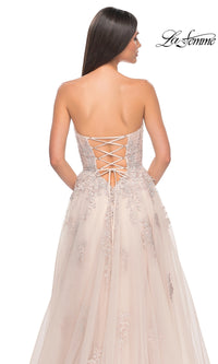 La Femme Backless Strapless Long Prom Dress 32084