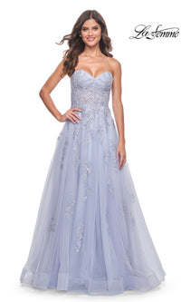 La Femme Backless Strapless Long Prom Dress 32084