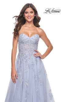 La Femme Backless Strapless Long Prom Dress 32084