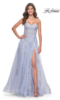 La Femme Backless Strapless Long Prom Dress 32084