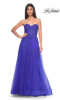 La Femme Backless Strapless Long Prom Dress 32084