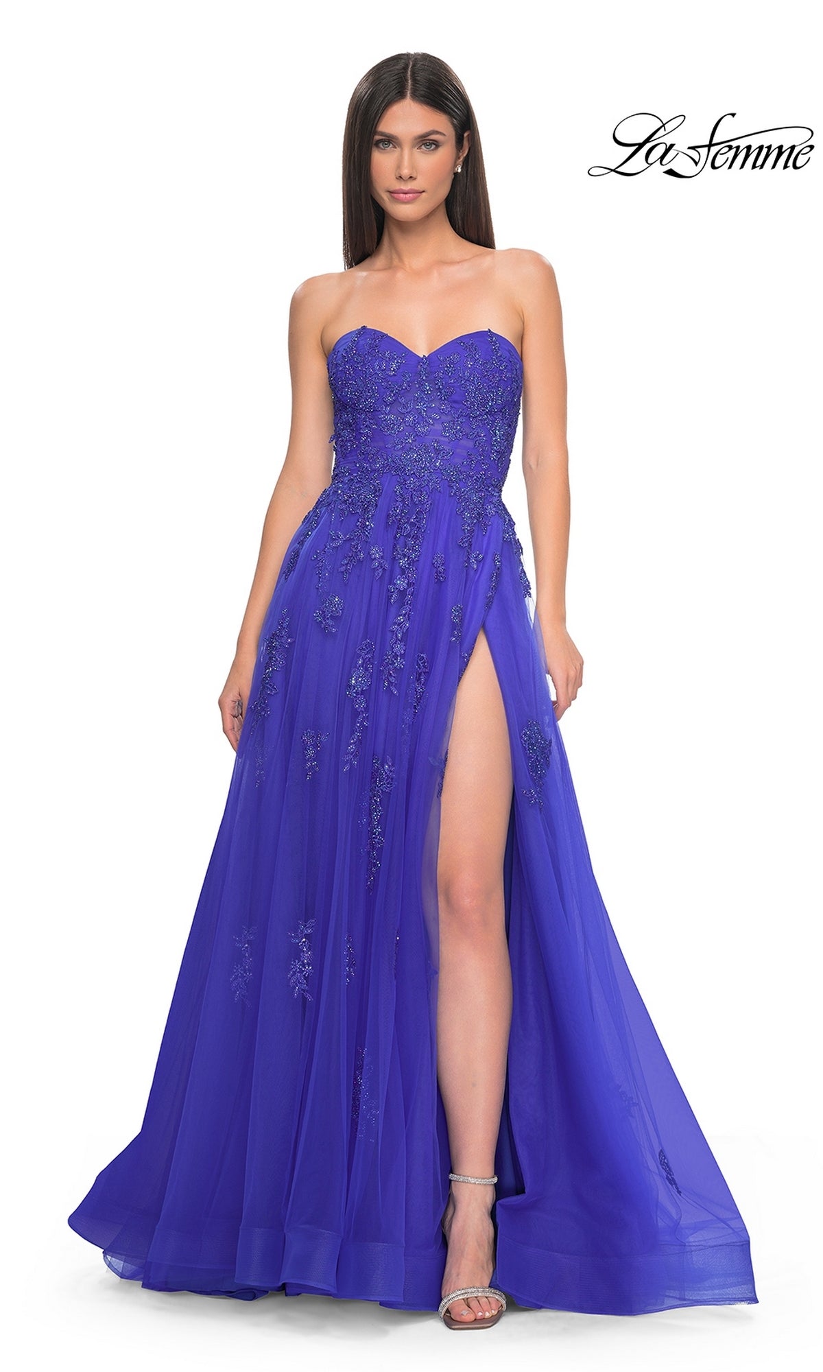 La Femme Backless Strapless Long Prom Dress 32084