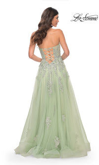 La Femme Backless Strapless Long Prom Dress 32084