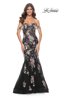 La Femme Long Floral Mermaid Prom Dress 32087