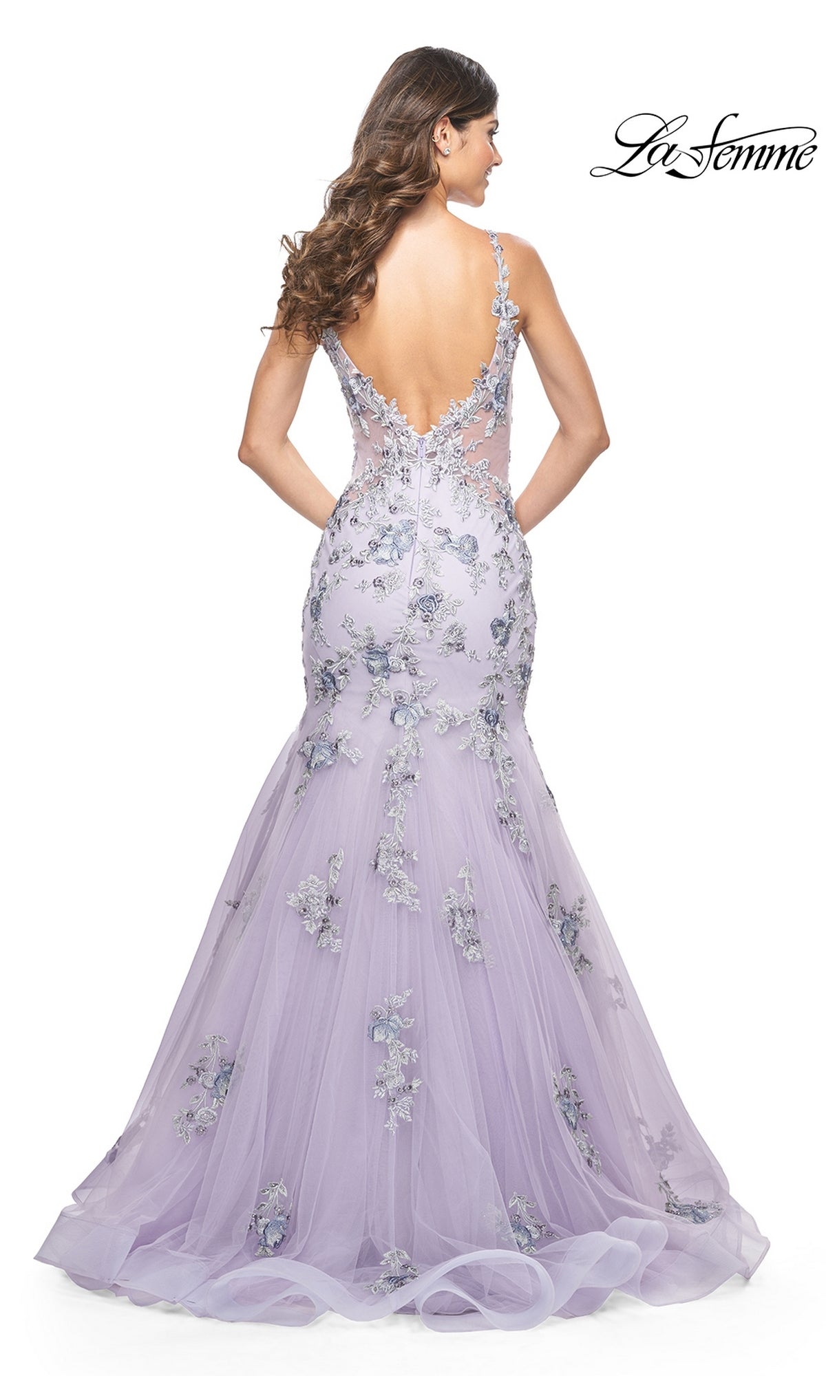 La Femme Long Lavender Mermaid Prom Dress 32091