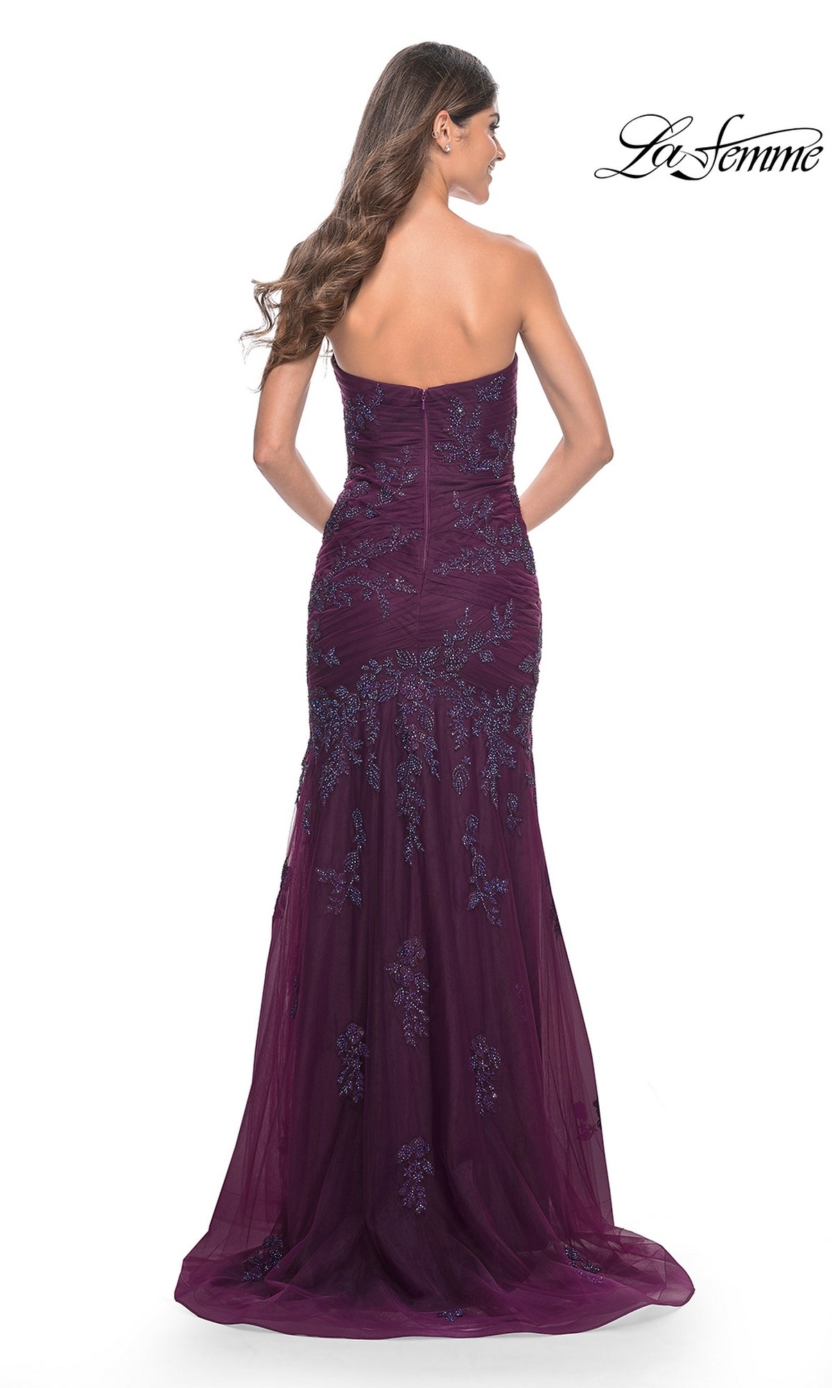 La Femme Strapless Long Mermaid Prom Dress 32121