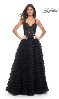 La Femme Long Ruffled Prom Ball Gown 32128